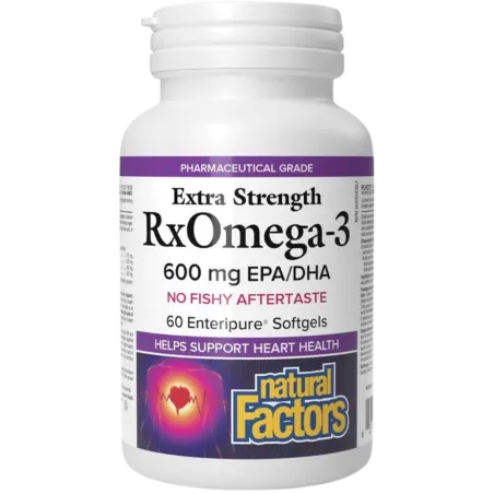 Natural Factors Rx오메가-3 초고농축 600mg 60 엔테리퓨어 소프트젤 | 매일 업데이트되는 특가 상품 | VITASHOP