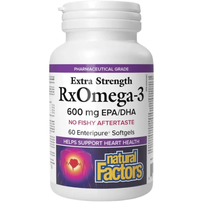 Natural Factors Rx오메가-3 초고농축 600mg 60 엔테리퓨어 소프트젤 | 매일 업데이트되는 특가 상품 | VITASHOP