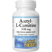 Natural Factors Acetyl-L-Carnitine 500 mg 60 Vegetable Capsules | Unbeatable Prices, Daily Deals | VITASHOP