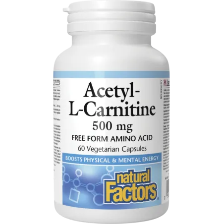 Natural Factors  乙酰L-肉碱 500 mg 60 植物胶囊 | 每天不同折扣, 全网最低价格 | 种类齐全的保健品店铺 VITASHOP, 只有你想不到, 没有你买不到 !