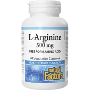 Natural Factors L-아르기닌 500 mg 90 식물성 캡슐 | 매일 업데이트되는 특가 상품 | VITASHOP