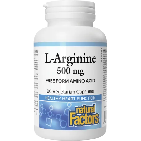 Natural Factors L-Arginine 500 mg 90 capsules végétales | Prix imbattables, offres quotidiennes | VITASHOP