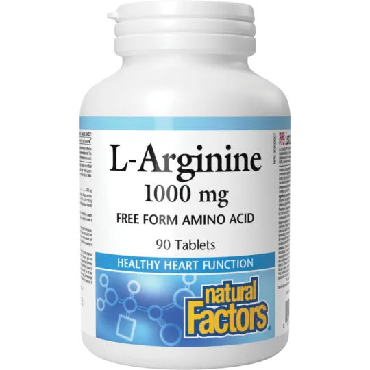 Natural Factors L-Arginine 1000 mg 90 comprimés | Prix imbattables, offres quotidiennes | VITASHOP