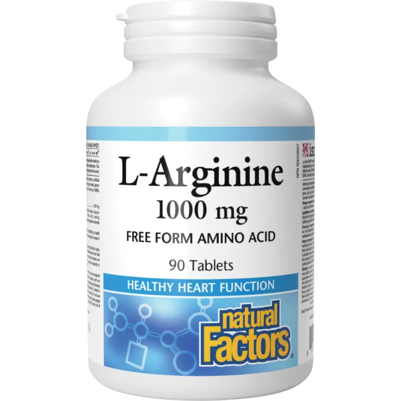 Natural Factors L-精氨酸 1000毫克 90片 | 每天不同折扣, 全网最低价格 | 种类齐全的保健品店铺 VITASHOP, 只有你想不到, 没有你买不到 !