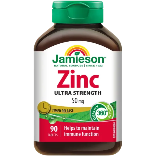 Jamieson Zinc 50 mg Time Release 90 Tablets | Unbeatable Prices, Daily Deals | VITASHOP