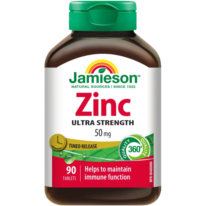 Jamieson Zinc 50 mg Time Release 90 Tablets | Unbeatable Prices, Daily Deals | VITASHOP