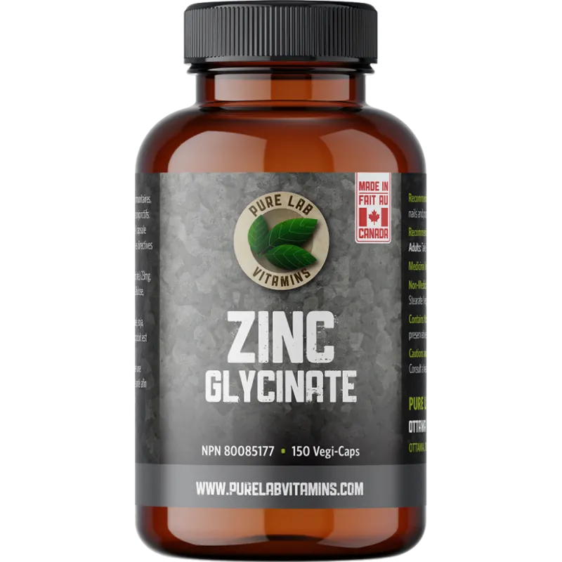PURE LAB VITAMINS Bisglycinate de zinc 23 mg 150 capsules végétales | Prix imbattables, offres quotidiennes | VITASHOP