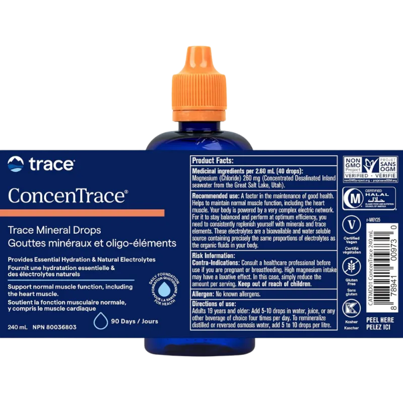 Trace Mineral Research Gouttes Trace Concentrace 240 ml | Prix imbattables, offres quotidiennes | VITASHOP