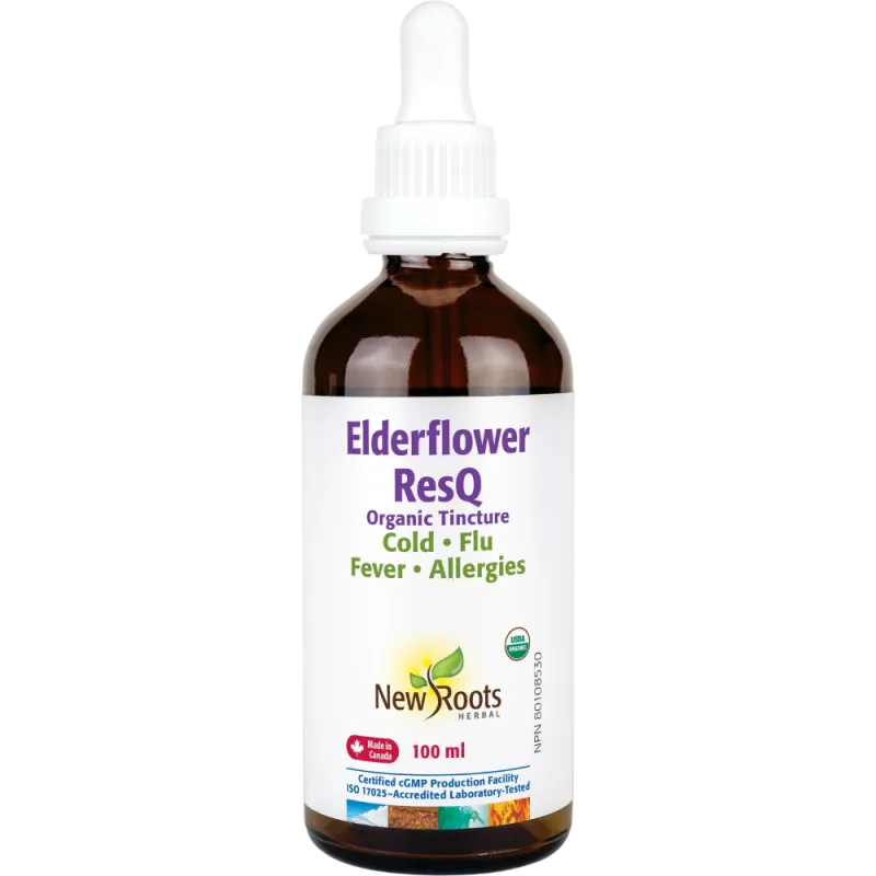 New Roots Elderflower ResQ Organic Tincture 100 mL | Unbeatable Prices, Daily Deals | VITASHOP