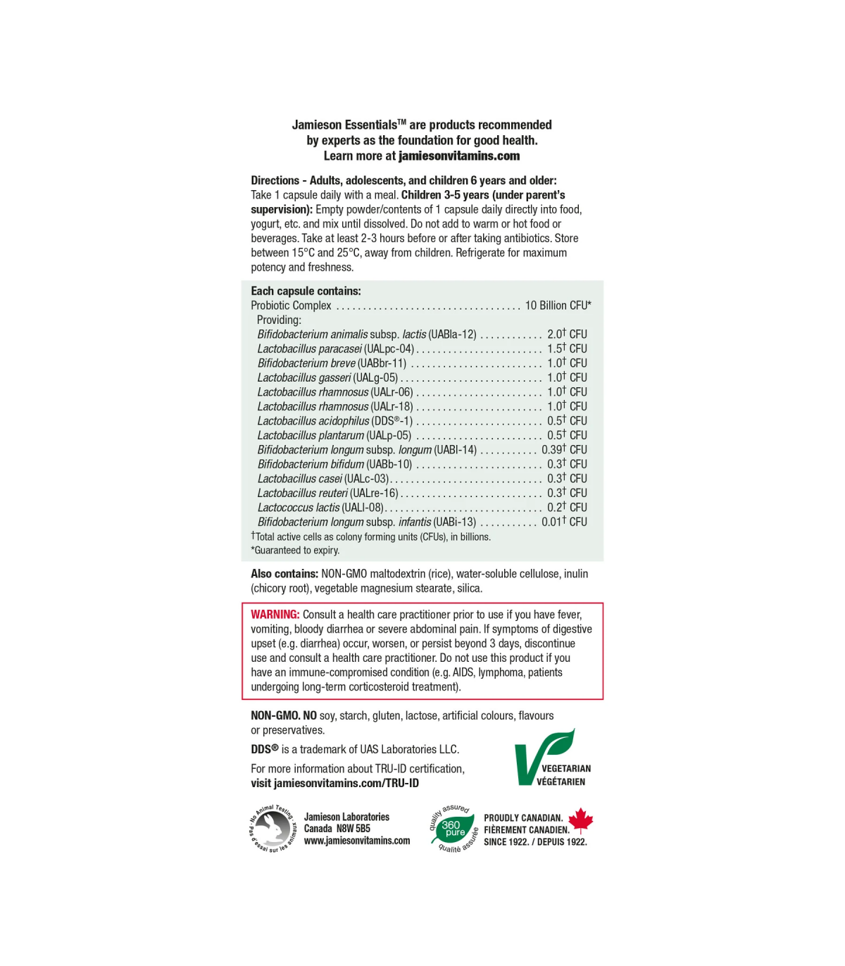 Jamieson Probiotic 10 Billion 60 Capsules | Unbeatable Prices, Daily Deals | VITASHOP