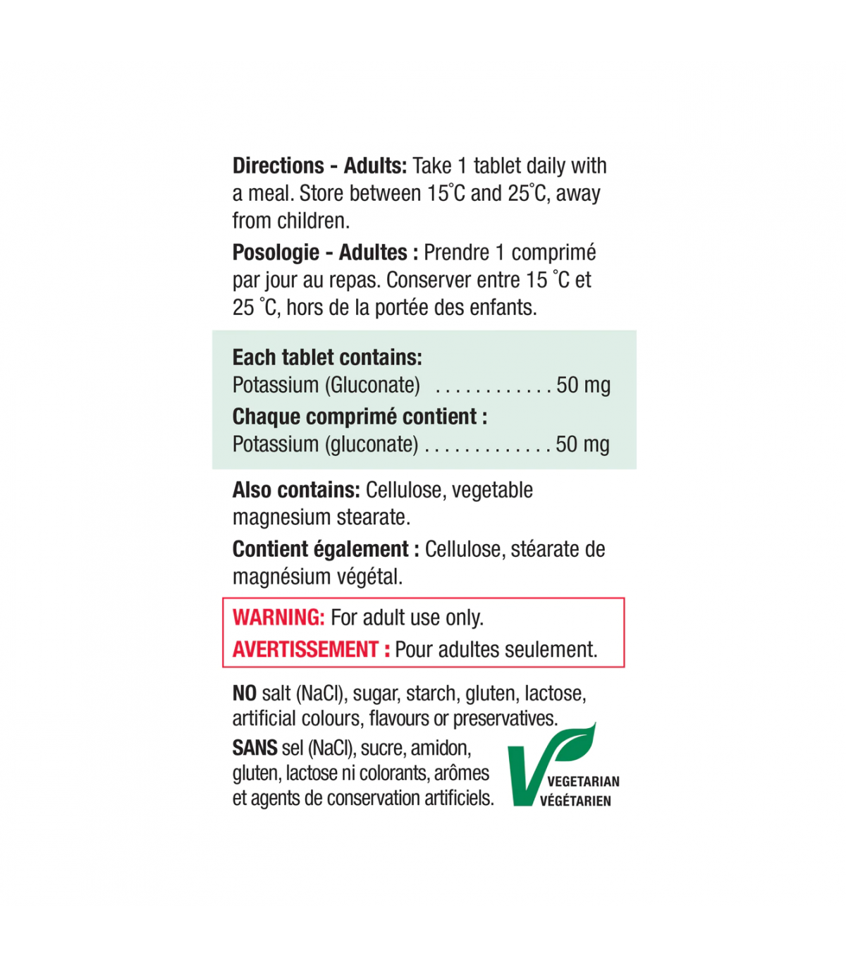 Jamieson Potassium 50 mg 100 Tablets | Unbeatable Prices, Daily Deals | VITASHOP