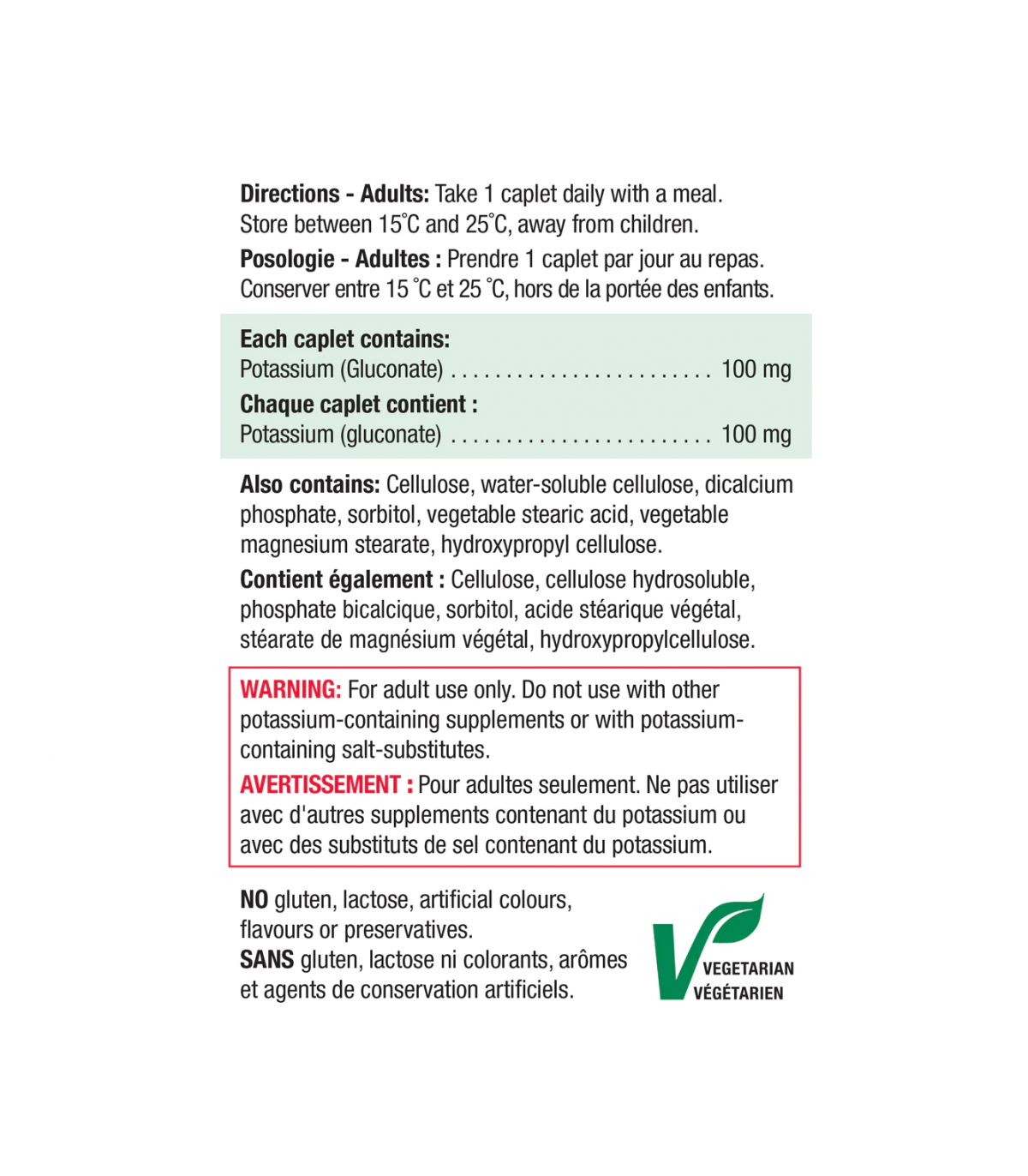Jamieson Potassium 100 mg 100 Caplets | 每天不同折扣, 全网最低价格 | 种类齐全的保健品店铺 VITASHOP, 只有你想不到, 没有你买不到 !