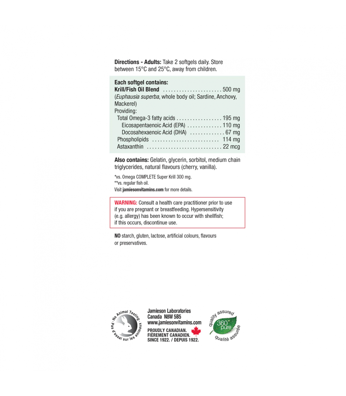 Jamieson Omega Krill Plus 60 Softgels | 每天不同折扣, 全网最低价格 | 种类齐全的保健品店铺 VITASHOP, 只有你想不到, 没有你买不到 !