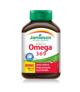 Jamieson Omega 3-6-9 1200 mg 150+50 Softgels | Unbeatable Prices, Daily Deals | VITASHOP