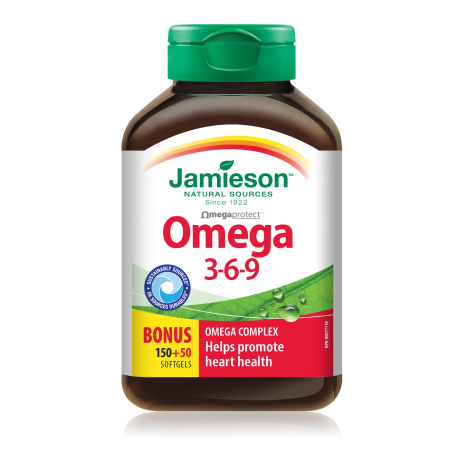 Jamieson Omega 3-6-9 1200 mg 150+50 Softgels | Unbeatable Prices, Daily Deals | VITASHOP