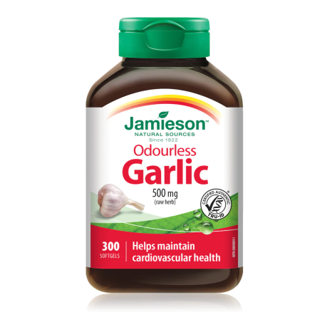 Jamieson Odourless Garlic 500 mg 300 Softgels | Unbeatable Prices, Daily Deals | VITASHOP