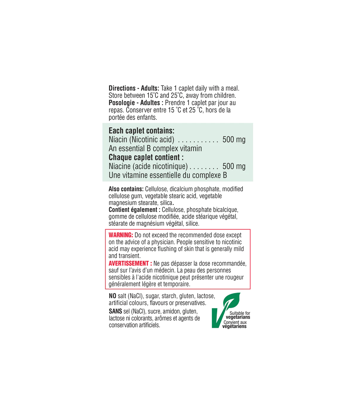 Jamieson Niacin 500 mg 100 Caplets | Unbeatable Prices, Daily Deals | VITASHOP