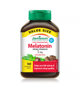 Jamieson Melatonin 5 mg Sublingual Choc Mint VALUE SIZE 160 Tablets | Unbeatable Prices, Daily Deals | VITASHOP
