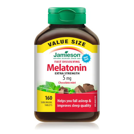 Jamieson Melatonin 5 mg Sublingual Choc Mint VALUE SIZE 160 Tablets | 每天不同折扣, 全网最低价格 | 种类齐全的保健品店铺 VITASHOP, 只有你想不到, 没有你买不到 !