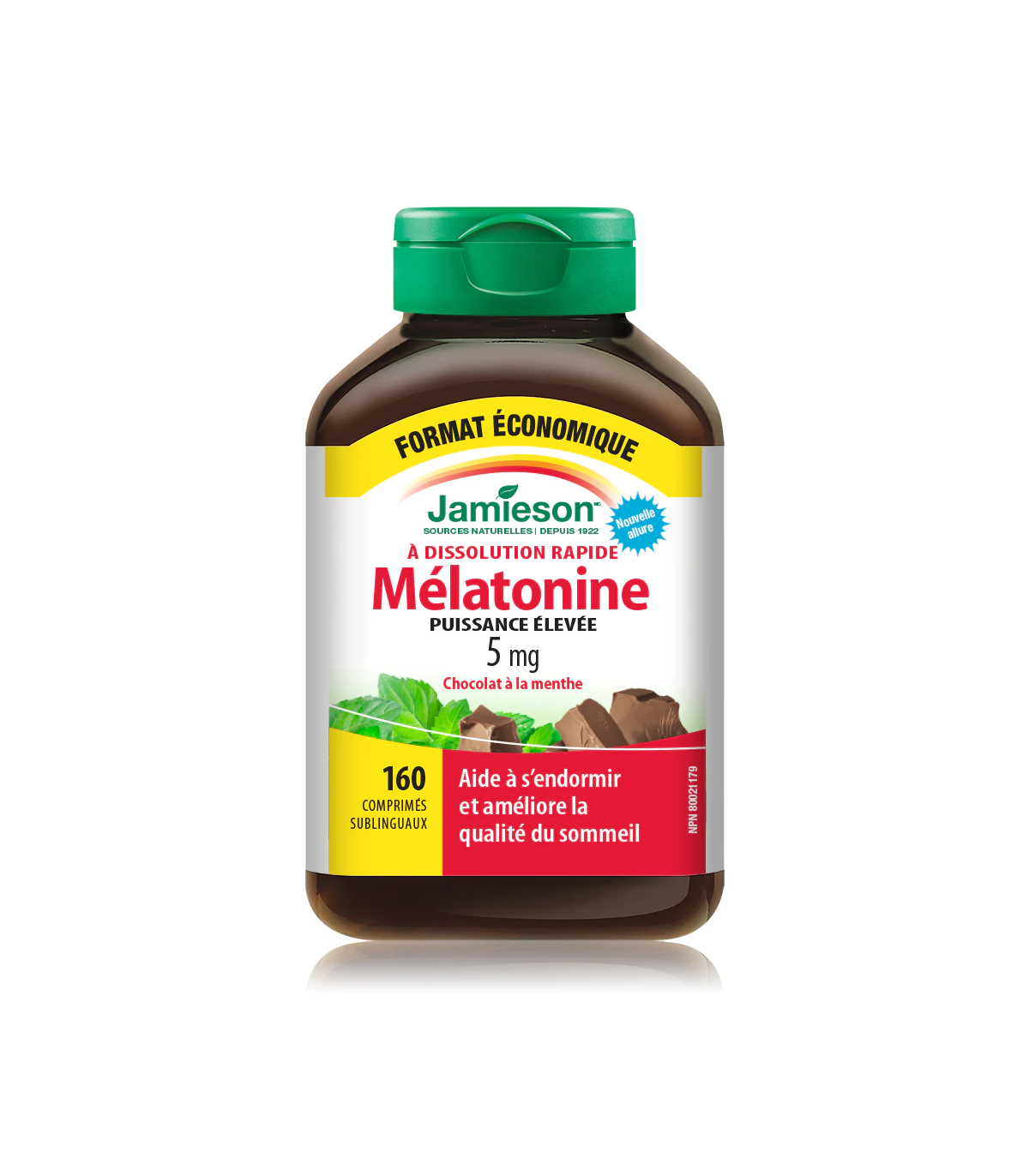 Jamieson Melatonin 5 mg Sublingual Choc Mint VALUE SIZE 160 Tablets | 每天不同折扣, 全网最低价格 | 种类齐全的保健品店铺 VITASHOP, 只有你想不到, 没有你买不到 !