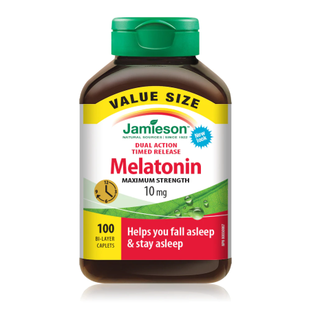 Jamieson Melatonin 10 mg Timed Release 100 Caplets | Unbeatable Prices, Daily Deals | VITASHOP