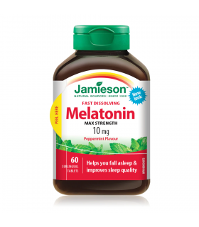 Jamieson Melatonin 10 mg Sublingual Mint 60 Tablets | Unbeatable Prices, Daily Deals | VITASHOP