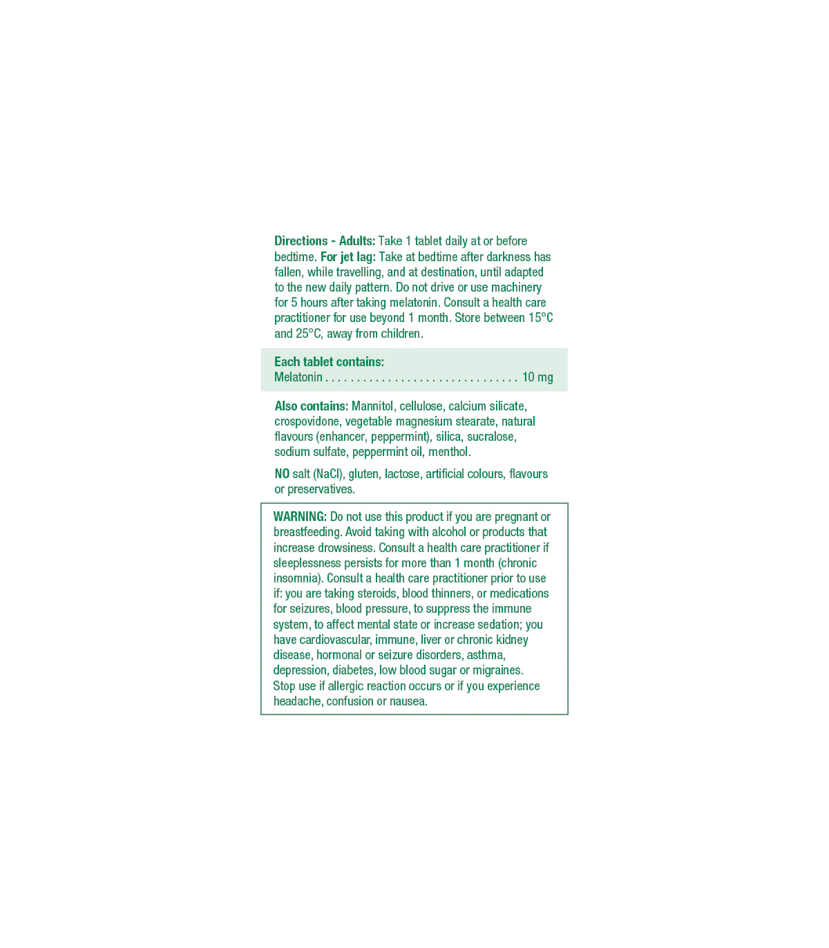 Melatonin 10 mg Sublingual Mint 60 Tablets | Safest & Easiest Shopping Vitamins Online | VITASHOP
