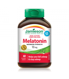 Jamieson Melatonin 10 mg Dual Action Timed Release 60 Caplets | 每天不同折扣, 全网最低价格 | 种类齐全的保健品店铺 VITASHOP, 只有你想不到, 没有你买不到 !