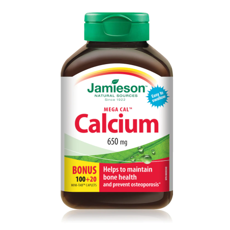 Jamieson MegaCal Calcium 650 mg 100+20 Tablets | Unbeatable Prices, Daily Deals | VITASHOP