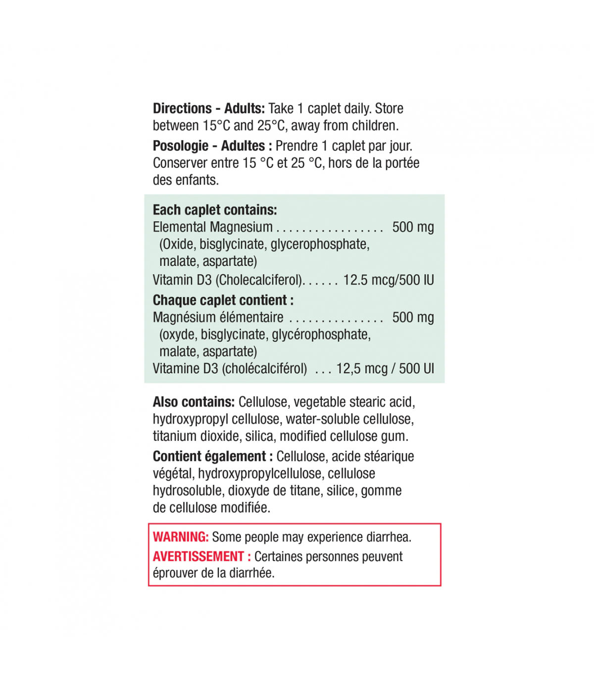Magnesium 500 mg + Vitamin D 500 IU 60 Caplets | Safest & Easiest Shopping Vitamins Online | VITASHOP