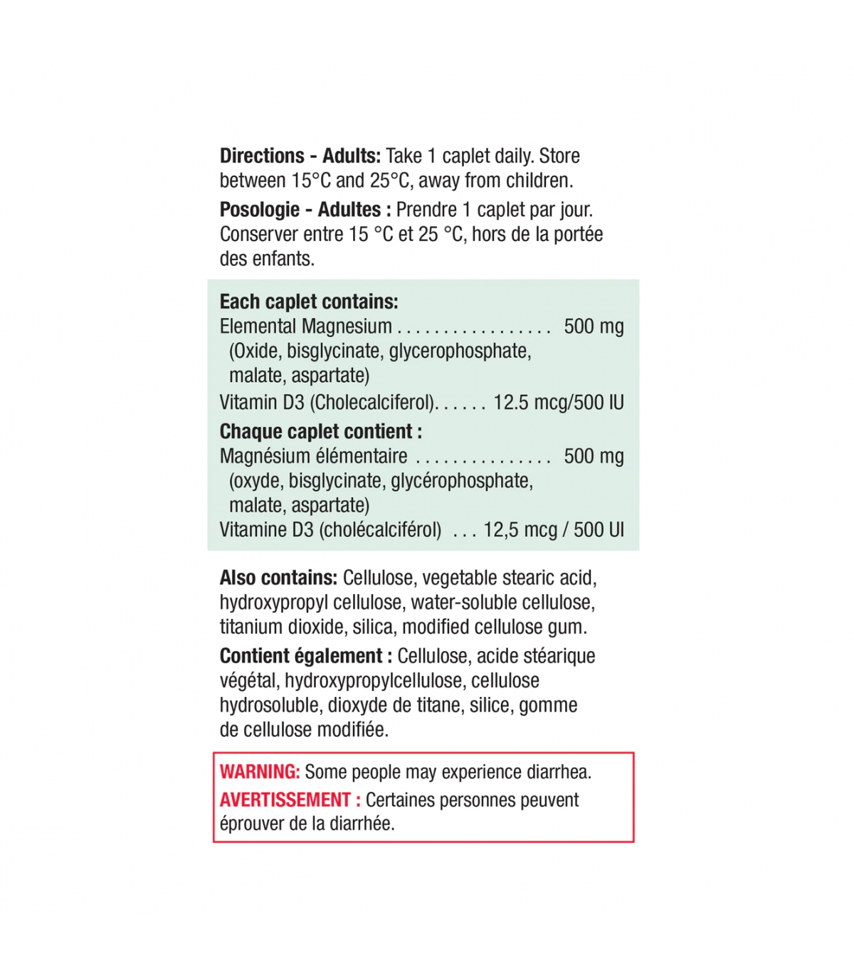 Magnesium 500 mg + Vitamin D 500 IU 60 Caplets | Safest & Easiest Shopping Vitamins Online | VITASHOP
