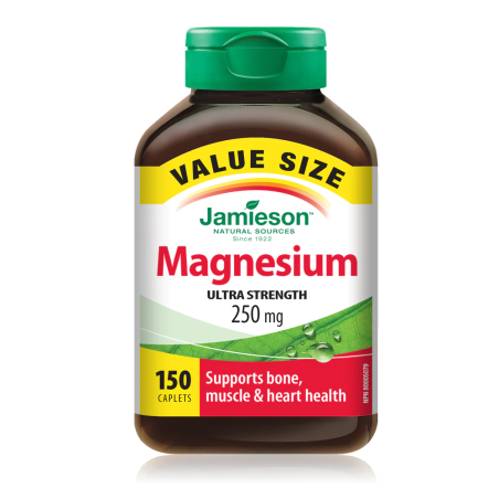 Jamieson Magnesium 250 mg Value Size 150 Caplets | Unbeatable Prices, Daily Deals | VITASHOP