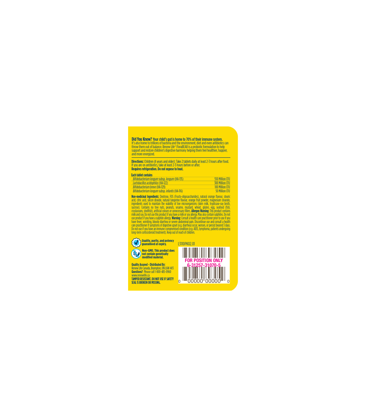 Renew Life FloraBEAR 60 Tablets | Unbeatable Prices, Daily Deals | VITASHOP
