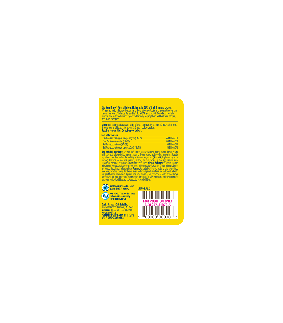 Renew Life FloraBEAR 60 Tablets | Unbeatable Prices, Daily Deals | VITASHOP