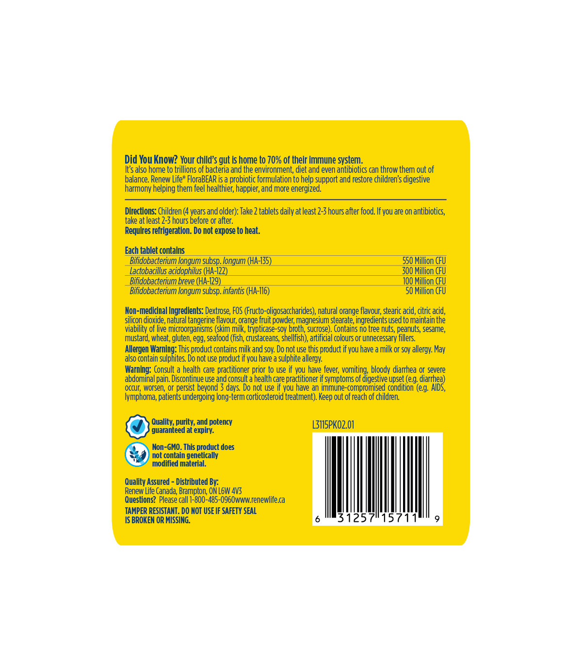 Renew Life FloraBEAR 120 Tablets | Unbeatable Prices, Daily Deals | VITASHOP