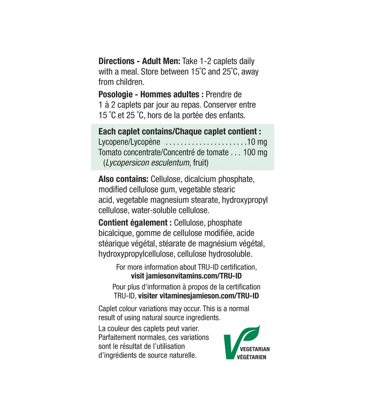 Jamieson Lycopene 10 mg Tomato Concentrate 60 Caplets | Unbeatable Prices, Daily Deals | VITASHOP
