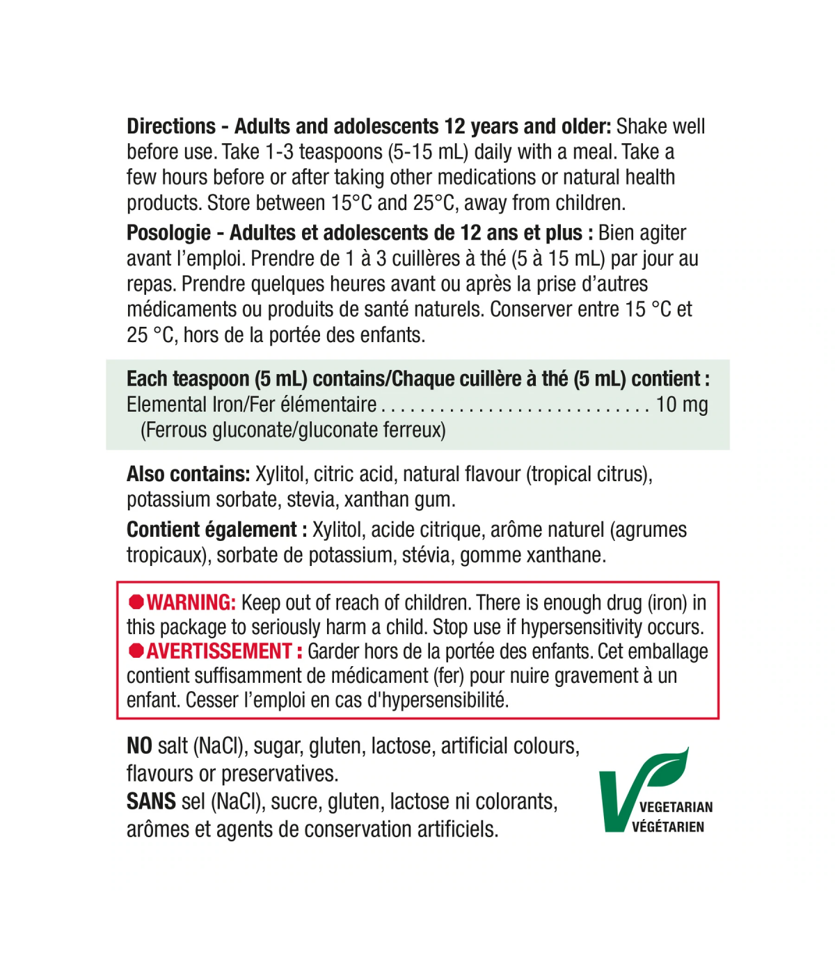 Liquid Iron 10 mg Tropical 200 ml | Safest & Easiest Shopping Vitamins Online | VITASHOP