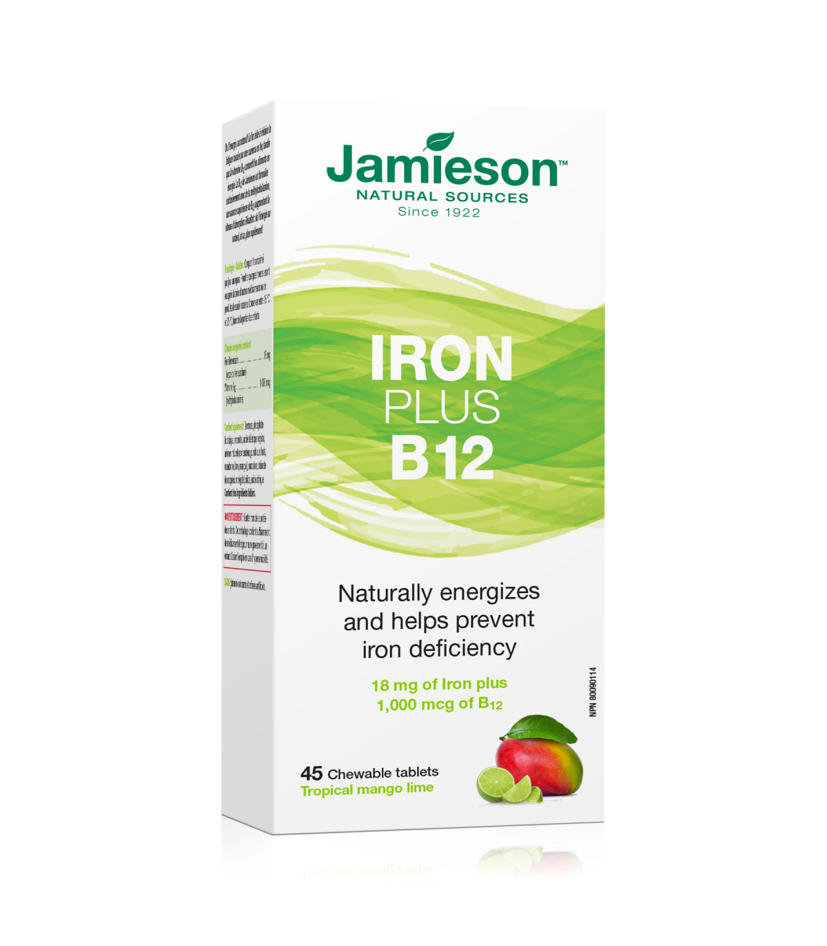 Iron Plus B12 Mango Lime 45 Chewable Tablets | Safest & Easiest Shopping Vitamins Online | VITASHOP
