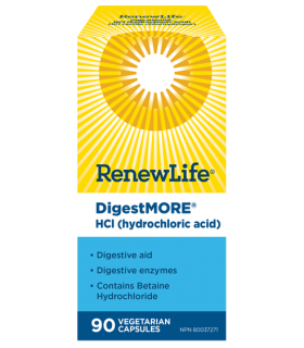 Renew Life DigestMORE HCl 90 Capsules | 每天不同折扣, 全网最低价格 | 种类齐全的保健品店铺 VITASHOP, 只有你想不到, 没有你买不到 !