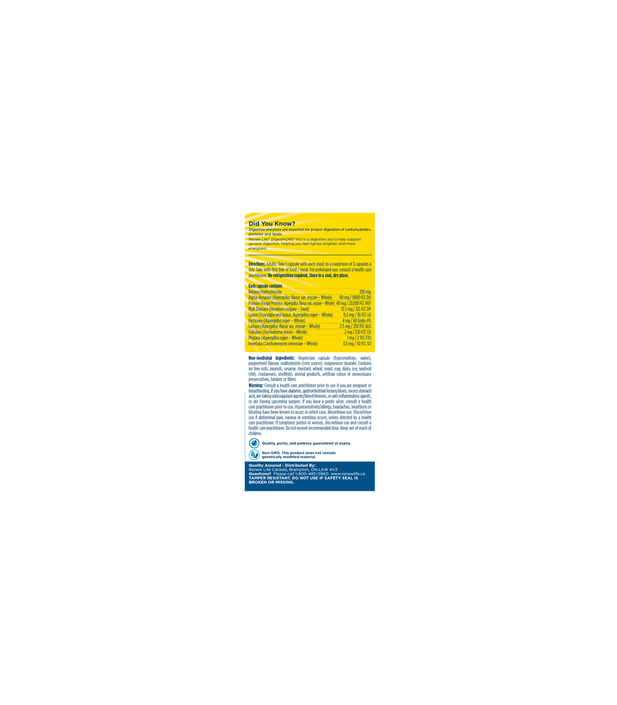 Renew Life 리뉴 라이프 DigestMORE HCl 90 캡슐 | 매일 업데이트되는 특가 상품 | VITASHOP