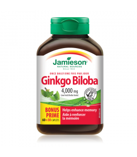 Jamieson Ginkgo Biloba 4,400 mg 60+30 Caplets | 每天不同折扣, 全网最低价格 | 种类齐全的保健品店铺 VITASHOP, 只有你想不到, 没有你买不到 !