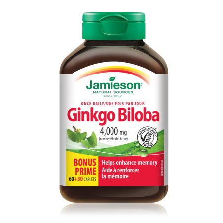 Jamieson Ginkgo Biloba 4,400 mg 60+30 Caplets | 每天不同折扣, 全网最低价格 | 种类齐全的保健品店铺 VITASHOP, 只有你想不到, 没有你买不到 !