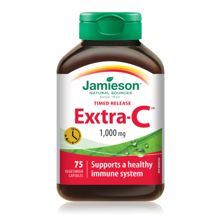Jamieson Extra-C 1,000 mg Timed Release 75 Caplets | Unbeatable Prices, Daily Deals | VITASHOP