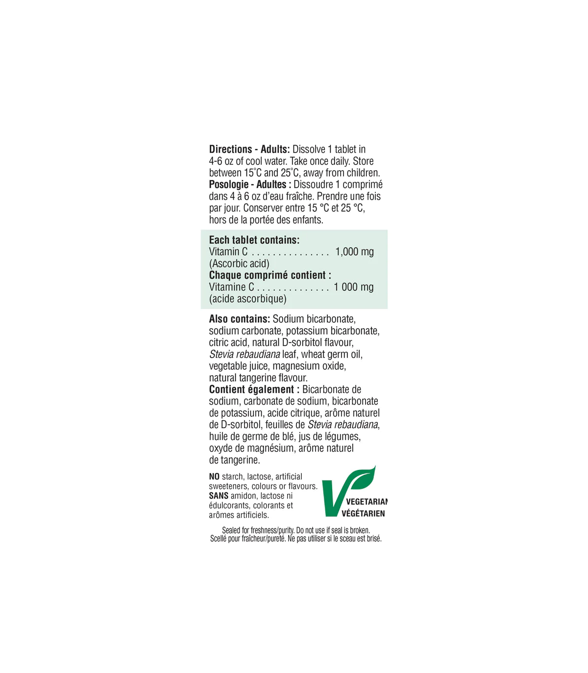 Effervescent Vitamin C 1,000 mg Orange 10 Tablets | Safest & Easiest Shopping Vitamins Online | VITASHOP