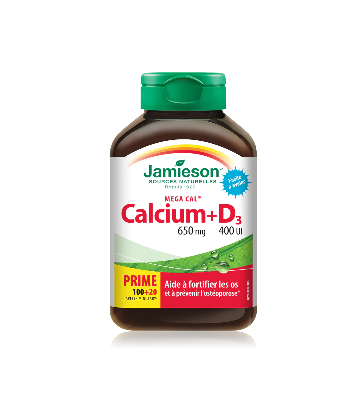 Jamieson 자미에슨 칼슘 650 mg + 비타민 D 400 IU 100+20 프리 캐플릿 | 매일 업데이트되는 특가 상품 | VITASHOP