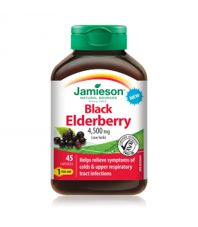 Jamieson Black Elderberry 4500 mg 45 Capsules | 每天不同折扣, 全网最低价格 | 种类齐全的保健品店铺 VITASHOP, 只有你想不到, 没有你买不到 !