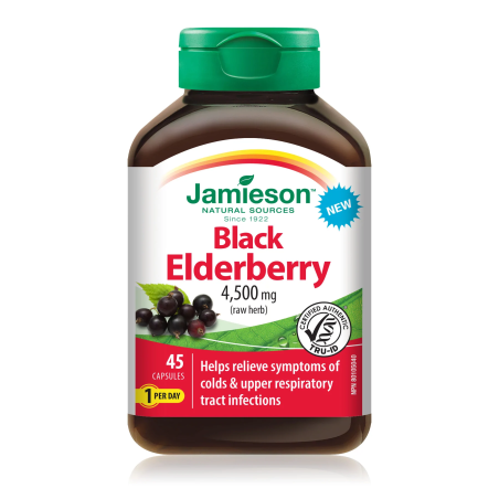 Jamieson 자미에슨 블랙 엘더베리 4500mg 45캡슐 | 매일 업데이트되는 특가 상품 | VITASHOP