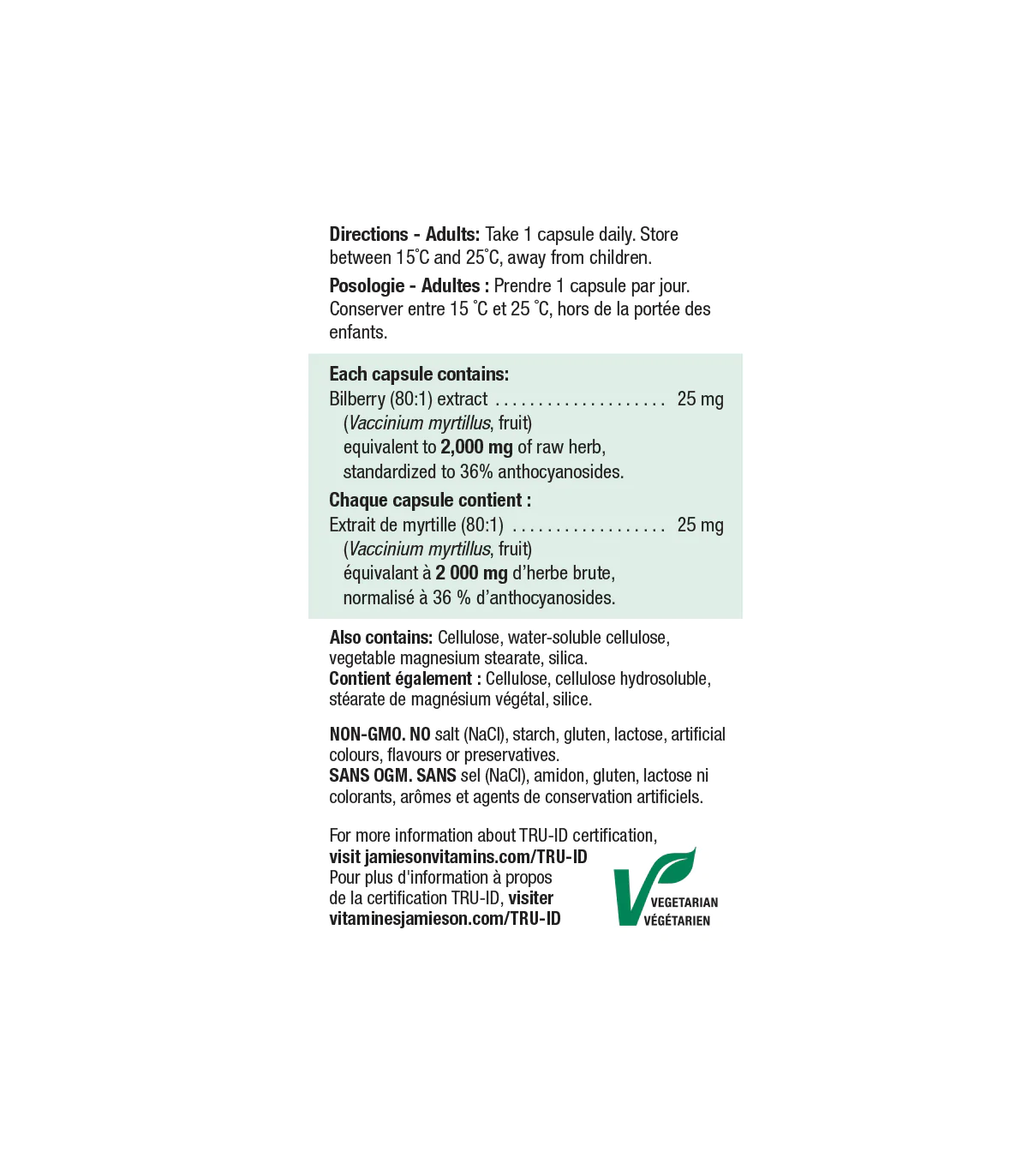 Jamieson Bilberry 2500 mg 60 Capsules | 每天不同折扣, 全网最低价格 | 种类齐全的保健品店铺 VITASHOP, 只有你想不到, 没有你买不到 !