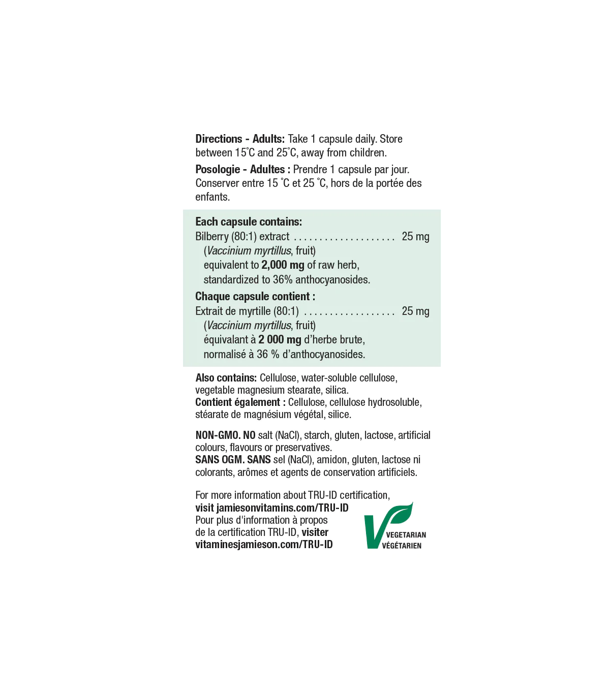 Jamieson 자미에슨 빌베리 2500 mg 60 캡슐 | 매일 업데이트되는 특가 상품 | VITASHOP