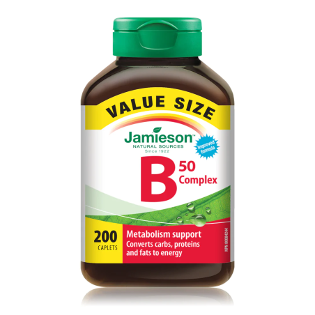 Jamieson B-Complex 50 mg VALUE SIZE 200 Caplets | 每天不同折扣, 全网最低价格 | 种类齐全的保健品店铺 VITASHOP, 只有你想不到, 没有你买不到 !